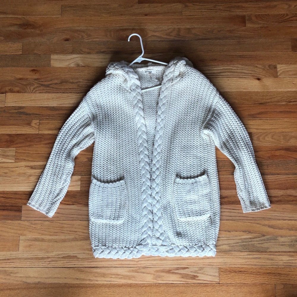 Cream hooded cardigan